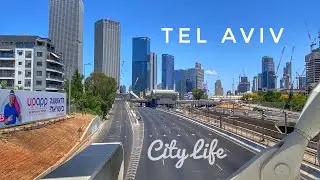 Tel Aviv Israel Amazing Footage of Vivid City Highway (During Protest)