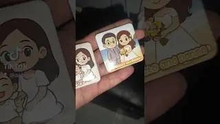 Family or couple photos to chibi Square Badge Ref Magnet #personalized #chibi #refmagnet