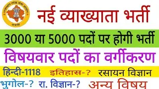 Rpsc 1st grade new vacancy 2020 subject wise / Rpsc 1st grade latest news / विषयवार पदों का वर्गीकरण