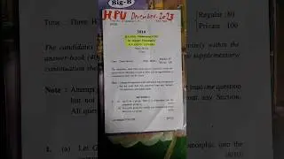 HPU Msc math  ADVANCED ALGEBRA 1st Semester question paper 2023 #hpu #algebra