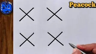  How to Draw a Beautiful Peacock from Letter XXXX | Easy Drawing Trick