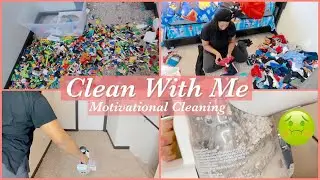 Homemaking Motivation 2021 - Deep Cleaning my Son's Room!