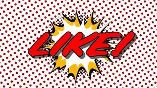 LIKE   word speech balloons comic style animation, 4K retro cartoon comics animation on green screen
