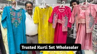 NEW TRENDY KURTI PANT SET OF AHMEDABAD KURTIS MANUFACTURER | BEST KURTIS COLLECTIONS MARKET
