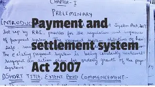 Payment and settlement system Act 2007