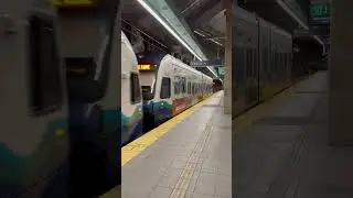 Sound transit light rail train departing
