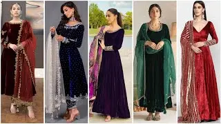 New Velvet Frock Design 2025-26/Beautiful velvet dress design/Winter Dress Design/Velvet Suit Design