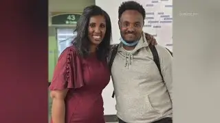 Romantic Reunion | Husband and wife reunite at PTI Airport