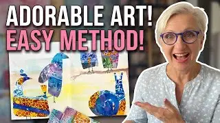 Create Adorable Collage Characters with Gel Plates & Stencils