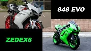 Kawasaki NINJA ZX-6R versus DUCATI 848 EVO - Drive By video (Sound Test)