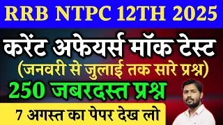 RRB NTPC 10+2 Current Affairs 250 Questions that will come in the exam #RRBNTPC