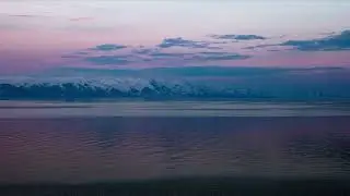 Winter sunset at lake Sevan, 4K UltraHD ASMR