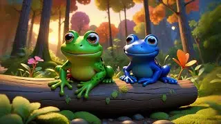 Two Little Froggies Jump on a Log | Fun Counting & Animal Song for Kids | Educational Nursery Rhyme