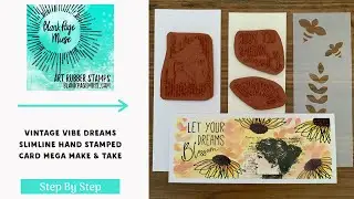 Vintage Steampunk Vibe Dreams Slimline Stamped Card with Blank Page Muse - Kit