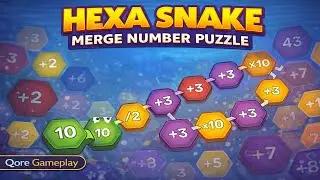 Hexa Snake Merge Number Puzzle | Snake + 2048 Style Merge Gameplay (Android/iOS)