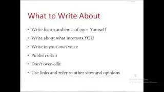 Intro to Blogging