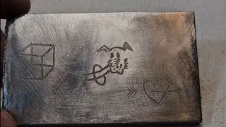 is etching metal with a 9 volt and saltwater as easy as it seems? my first attempt