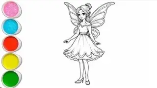 Cute Fairy Princess Drawing for Kids|Easy Painting &Coloring for Toddlers | Let's Draw Together