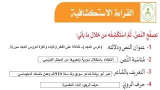 الصف الثاني عشر- اللغة العربية- درس عرس المجد