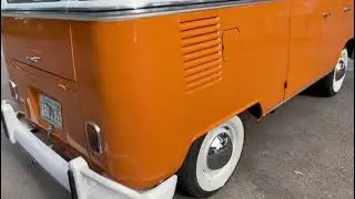 Orange VW Bus Split Window Walk Around