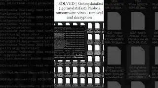 || SOLVED || Gotmydatafast (.gotmydatafast) Phobos ransomware virus - removal and decryption