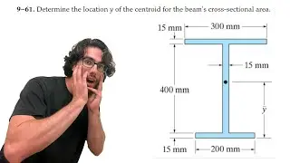 Determine the location y of the centroid for the beam&rsquo;s cross-sectional area - 9-61