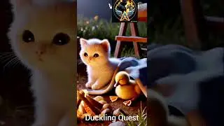 a man disable a duckling and cat rescue the duck