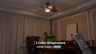 Antizer 5-Blade Palm Leaf Ceiling Fan with Light