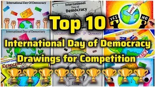 International Day of Democracy Drawings/Democracy Day Poster Drawings/Democracy Best Poster Ideas 🏆🏆