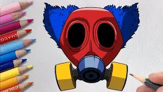 HOW TO DRAW HUGGY WUGGY WITH GAS MASK - POPPY PLAYTIME CHAPTER 3