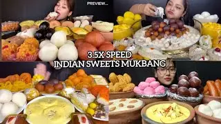 ASMR : Eating Different types of India Sweet Gulabajamun, Rasmalai,Kheer Eating Challange Mukbang 😍😋