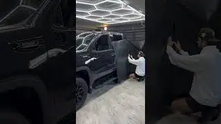 Wrapping a GMC Sierra in Matte Black🖤 #carwrap #carwrapping #carwraps