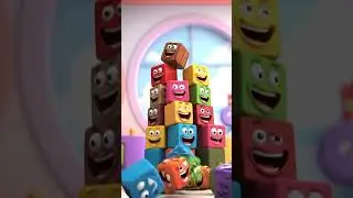 Laughing Cube Tower Collapses in Slow Motion | Funny ASMR Animation with Crash-Boing Sounds  #asmr