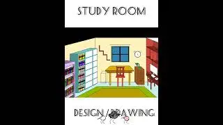 Study room drawing design #room #kids #cute #drawing #digital #arts #design #creating #making