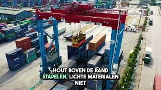Hoe hoog mag een hout container worden gevuld?