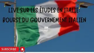 🎥 LIVE SP&Eacute;CIAL : &Eacute;TUDIER EN ITALIE AVEC LA BOURSE DU GOUVERNEMENT ITALIEN ?