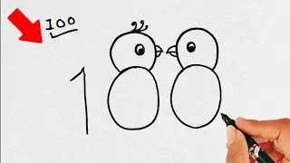 बहुत ही आसान तोता का चित्र | Parrot Love Birds Drawing For Biggeners | Parrot Drawing From 100 🦜