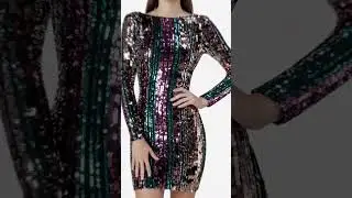 Long Sleeve Metallic Minidress