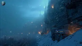 Ambient Soundscape of a Dystopian Post - Earth World ☢️ Cyberpunk Snowstorm