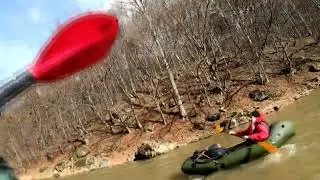 Packrafting the Poprad river, Poland - february '22