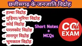 छत्तीसगढ़ के जनजाति विद्रोह Short Notes + MCQs for all cg competitive exam 