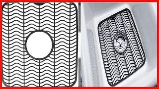 Rubbermaid Sink Protector Mat, Small, Black Waves