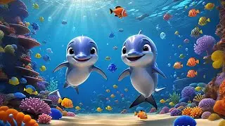 Two Tiny Dolphins Splash and Spin | Ocean Song for Kids | Nursery Rhymes and Learning Fun