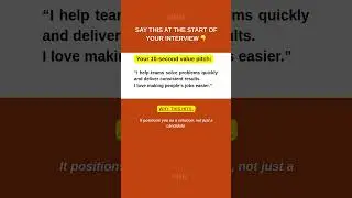 Say This Instead At The Start Of Every Interviews 👇 | Interview Tips