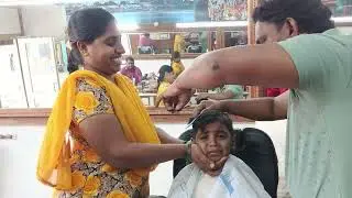 girl school boy hair cutting||school beby Girl boy  hairstyles tutorial|srk telugubarber|Best barber