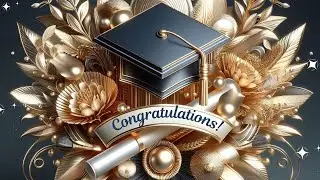 🎓 Congratulations | Graduation Screensaver | 4-Hour Celebration | White Gold & Navy Blue