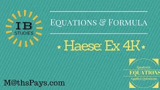 IB Exercise 4K (Quadratic Applications)