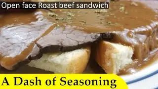 Open faced roast beef sandwich #diner #recipe #comfortfood @adashofseasoning