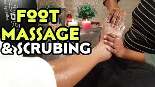 ASMR foot massage, foot scrubing to remove dead skin with Indian Barber skills