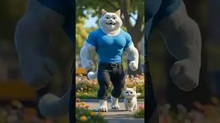 DAD CAT SAVES HIS KITTEN WHO HAS TURNED INTO A MUTANT #cat #cartoon #animation #funny #superhero